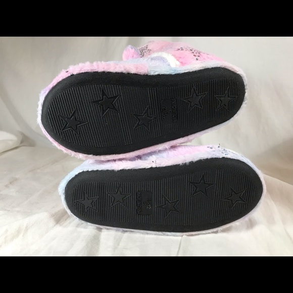 Unicorn Slippers Boots Toasties 11-12 Rubber Sole - Picture 3 of 5